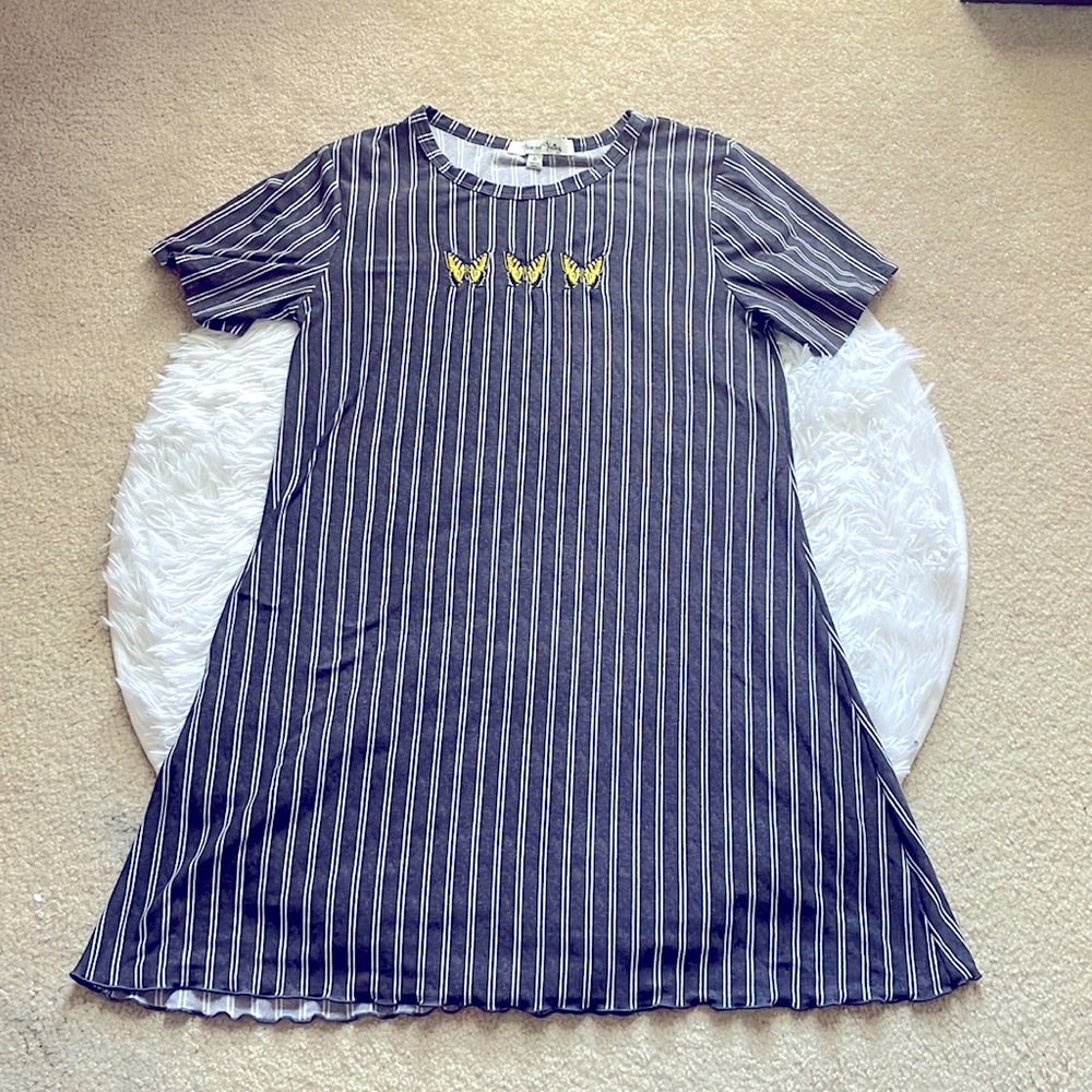 Vine and Valley 90s style babydoll butterfly embroidered dress